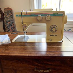 Vintage Necchi Sewing Machine In Table (Garage)