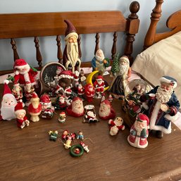 Awesome Lot Of Vintage Santas Incl. Jim Shore, Annalee, Coca-Cola - Candles, Ornaments, Figures  (BlueBR)