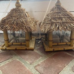 Pair Of 2 Cute Hanging Thatched Roof Decorative Huts (Porch)