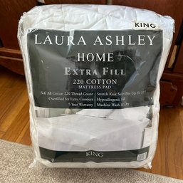Laura Ashley King Sized Mattress Pad - Appears New (Bedroom 2)