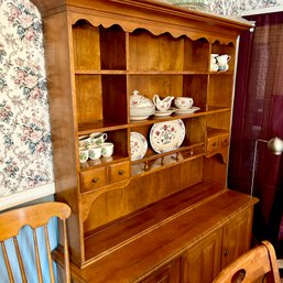 Gorgeous Two Piece Wooden Hutch With Low Buffet - Contents Not Included (DR)