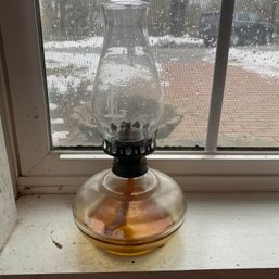 Small Vintage Glass Oil Lamp (Porch)