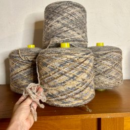 4 Large Cones Of Yarn, 'marble Firework'