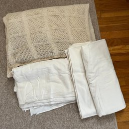 Vintage Fleece-Type Sheets And Bedspread (Bedroom 2)