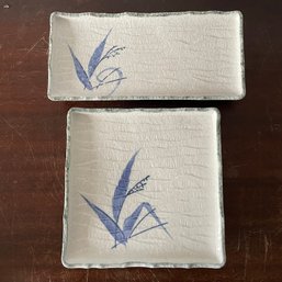 Pair Of Blue And White Asian Platters (NH)