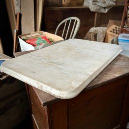 Vintage Possibly Antique Solid Marble Beveled Edge Slab, Pastry Board, Table Top 17'x27'x1.5' (zone 5)