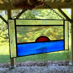 Charming Vintage Stained Glass Suncatcher (apt)