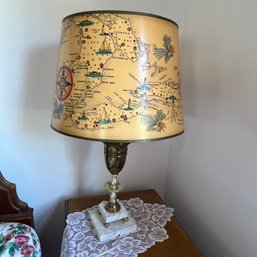 Vintage Lamp With Great Lakes Shade (BR 1)