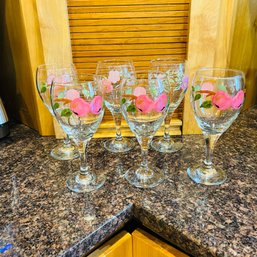 Franciscan Stemware - Set Of 6 Glasses - Desert Rose And Apple (Kitchen)