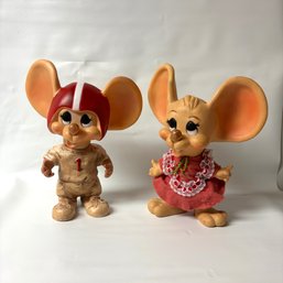 Par Of Vintage Topo Gigio Mouse Banks, As Is (BSMT) 62442