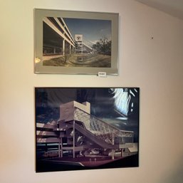 2 Framed Prints Of Train Stations. See Description. (Attic 2)