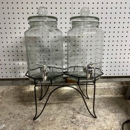 Glass Drink Dispensers With Stand (Basement)