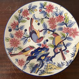 Painted Japanese Colorful Birds Decorative Plate (NH)