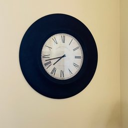 Leather Textured Framed Wall Clock 28' (Great Room)
