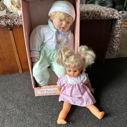 Pair Of Dolls Including 20' Porcelain Baby Doll (Front LR)