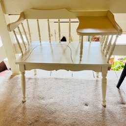 Vintage White Wooden Telephone Bench (Upstairs)