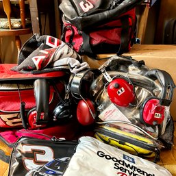 Lot Of EAR PROTECTION Headgear, Coolers, Backpacks, Etc, RED, NASCAR (office)