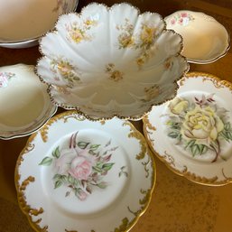 Six Vintage Floral Ceramic Bowls & Dishes (kitchen)