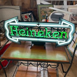 So Cool! Heineken Green & White Neon Bar Sign By Universal Electric Sign Co. (Barn)