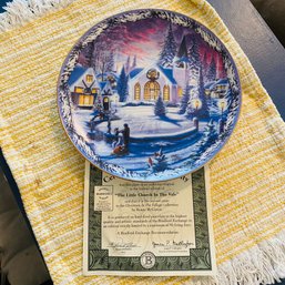 'The Little Church In The Vale' Christmas In The Village Collectors Plate With Certificate