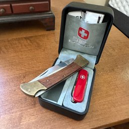 Pair Of Vintage Knives: Swiss Army Pocket Knife & Folding Knife (DR)