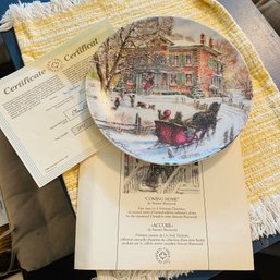 'Coming Home' A Victorian Christmas Collectors Plate With Certificate