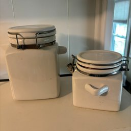 Set Of 2 Ceramic Canisters - As Pictured (Up 3)