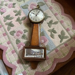 Vintage Session Clock With Eagle Finial (stair Landing)