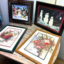 Set Of 4 Christmas Themes Framed Art Pieces (BSMT)