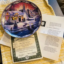 'The Village Toy Store' Christmas In The Village Collectors Plate With Certificate