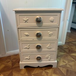 Adorable White Side Table/night Stand, Nautical Accents, Includes Contents (up 3)