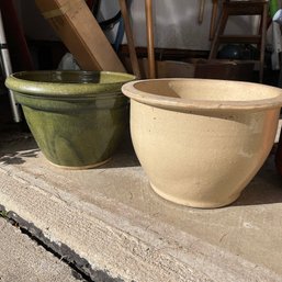Pair Of Large Pottery Planter Pots (Garage Left)