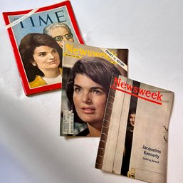 Trio Of Jacqueline Kennedy Featured Magazines From '64 '66 '68 Newsweek & TIME