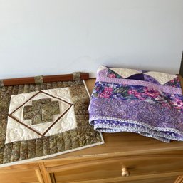 Handmade Throw Quilt And Small Wall Hanging (NK)