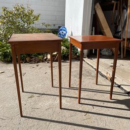 Pair Of Vintage Wooden Side Tables (Mud Room)