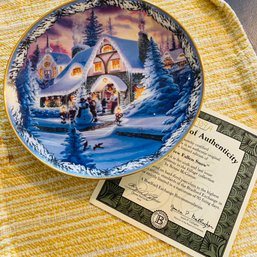 'A New Fallen Snow' Christmas In The Village Collectors Plate With Certificate