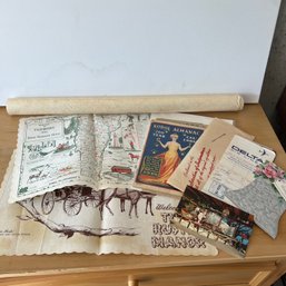 Vintage Paper Ephemera: Boarding Pass, Placemats, Almanac, Etc. (NK)