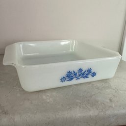 Vintage Fire King Anchor Hocking Blue Floral Casserole Dish (Kitchen)