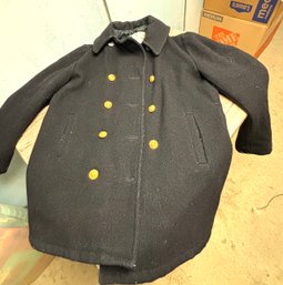 Vintage Navy Pea Coat, As Is (BSMT) 62458