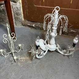 Hardwired Chandelier Fixture And Decorative Hanging Candle Holder (basement)