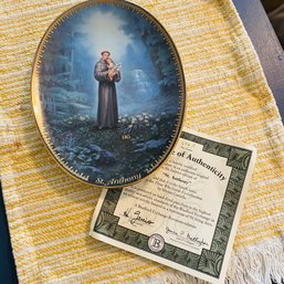 'St. Anthony' Those Who Guide Us Collectors Plate With Certificate