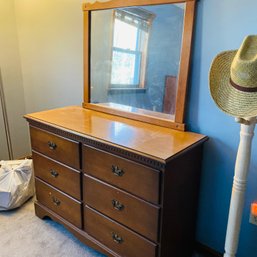 Bedroom Dresser With Attached Mirror (Bedroom 1st Floor On Right S6)