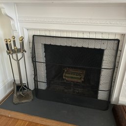 Beautiful Fireplace Tools Set (heavy) And Fireplace Screen- As Pictured  (Up 2)