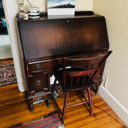 Vintage Secretary Desk And Chair (Bedroom 1)