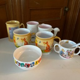 Assorted Disney Mugs And Bowls (hallway)