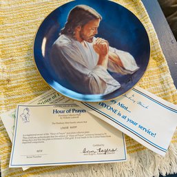 'Hour Of Prayer' Prince Of Peace Collectors Plate With Certificate (No. A2)