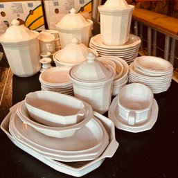 White Pfaltzgraff Plates, Canisters, Dishes & More - Chips Noted