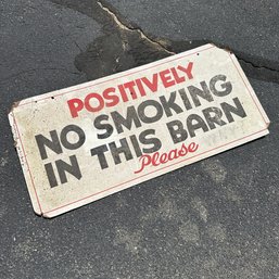 Vintage NO SMOKING IN BARN Cardboard Sign (Barn 2)