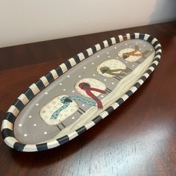 Cute Donna White Sheep Oval Tray (DR)