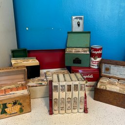 Huge Lot Of Vintage Recipe Tins And Boxes, Filled With Recipes! (kitchen)